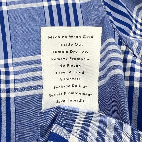 GRAYSON The Hero Button Up Shirt Womens Large Blue White Plaid ANTHROPOLOGIE - Picture 12 of 14